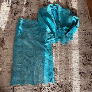 Nancy Bolen Turquoise Jacket and skirt